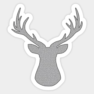 Deer - geometric pattern - gray and white. Sticker